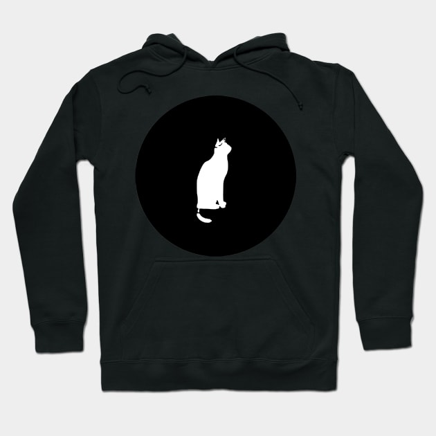 White Cat On The Moon Hoodie by SpieklyArt